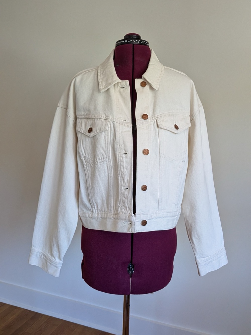 Madewell Cream Denim Jacket w/ Copper Buttons